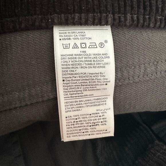 Banana Republic The Slouchy Straight Corduroy Pant Black 27 - Picture 7 of 11